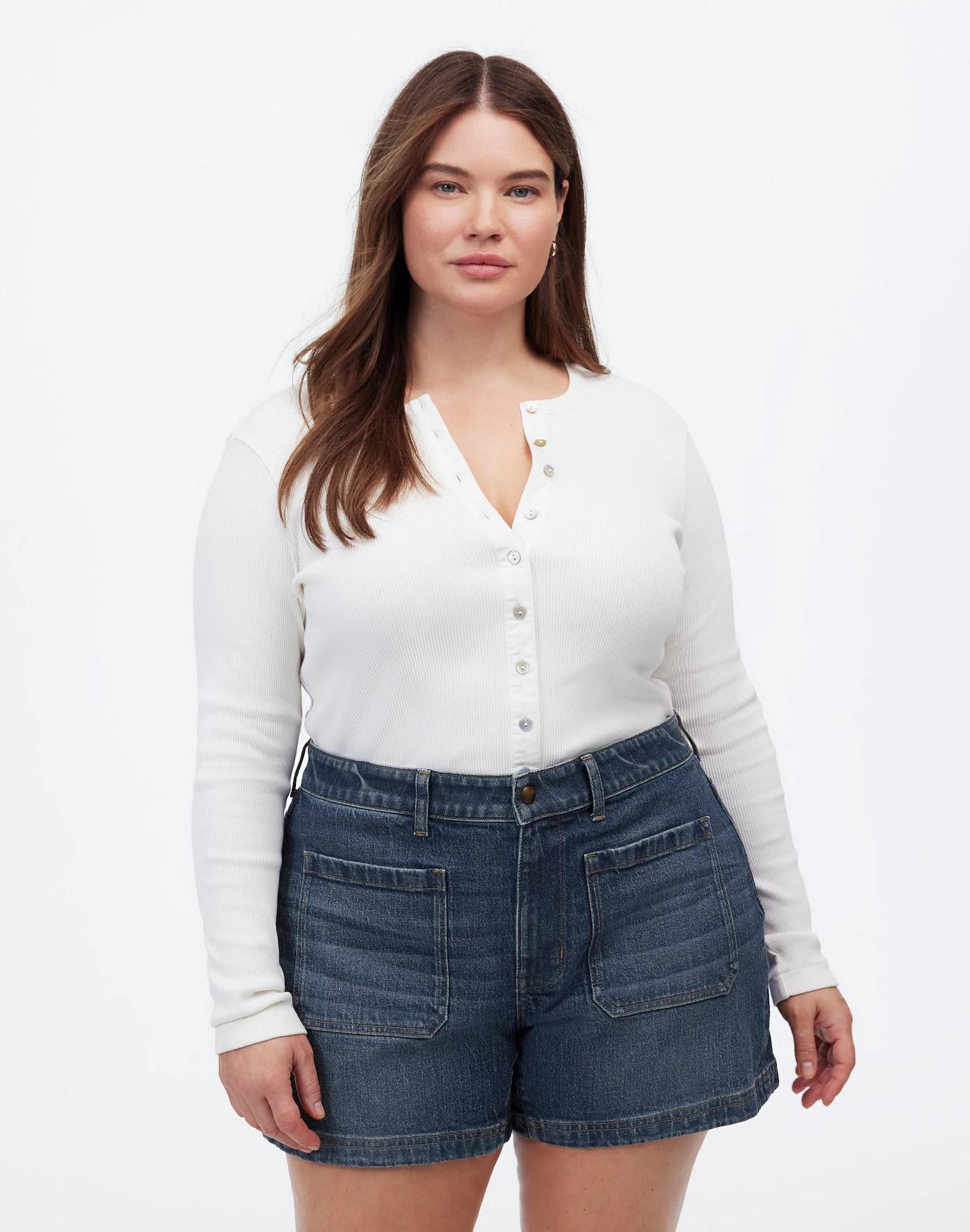 The Plus Denim Emmett Short in Archbald Wash: Patch Pocket Edition Product Image