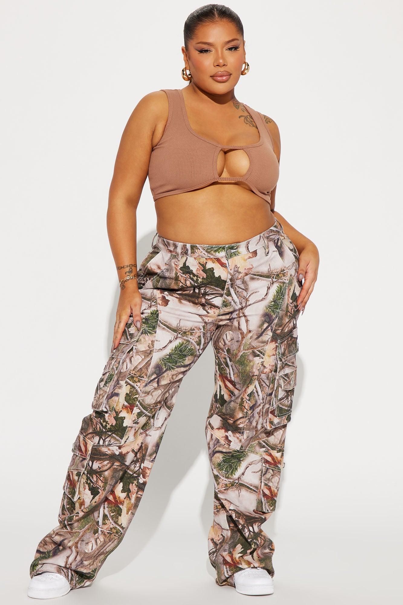 Hide And Seek Stretch Camo Cargo Jean - Taupe Product Image