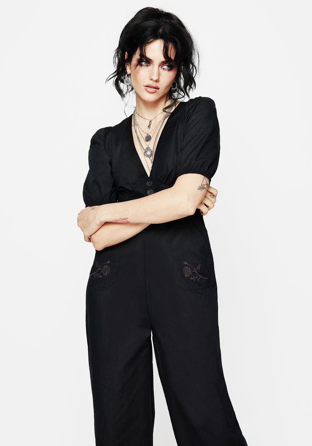 Briar Embroidered Linen-Blend Jumpsuit Product Image