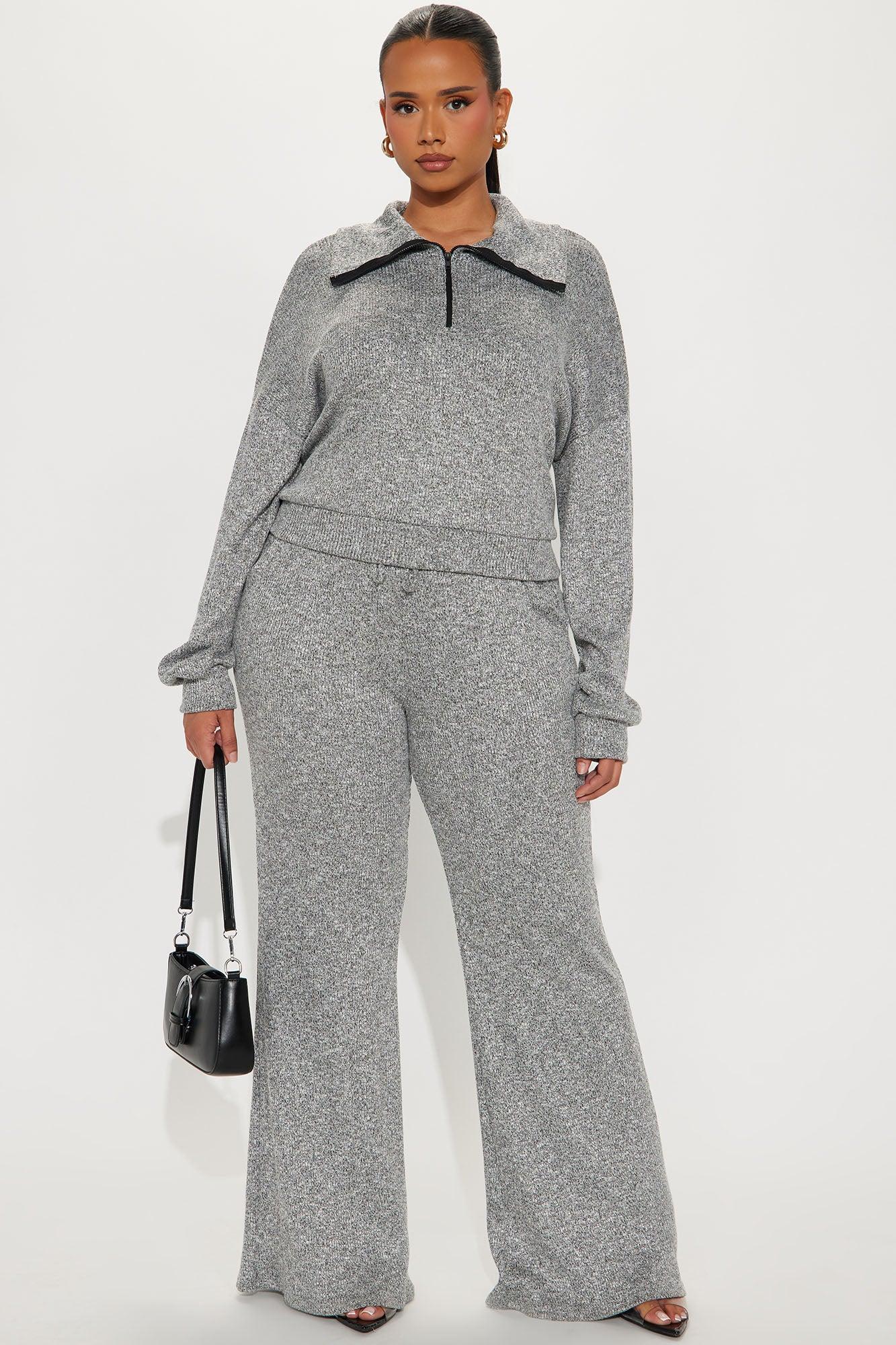Cozy Weekend Pant Set - Grey Product Image