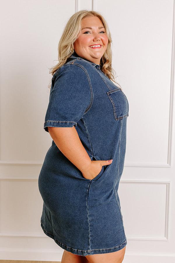Darling Moment Denim Mini Dress Curves Product Image