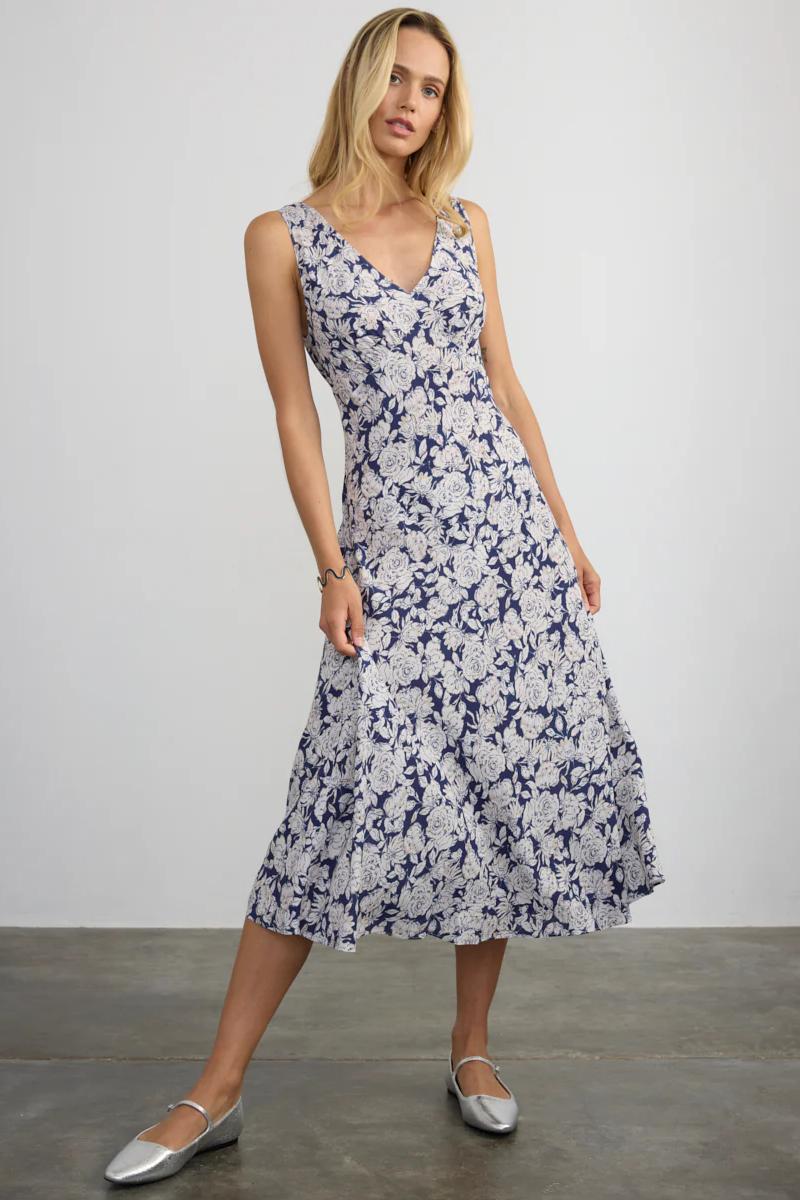 Darya Double V Dress - Rose Garden Product Image