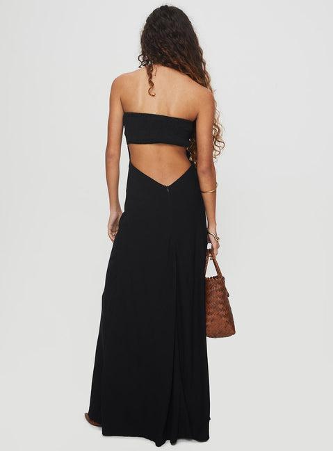 Yahir Strapless Maxi Dress Black Product Image