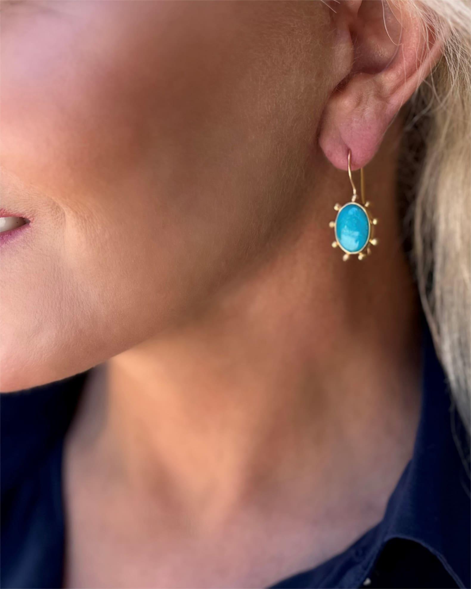 Turquoise Pinwheel Earrings Product Image