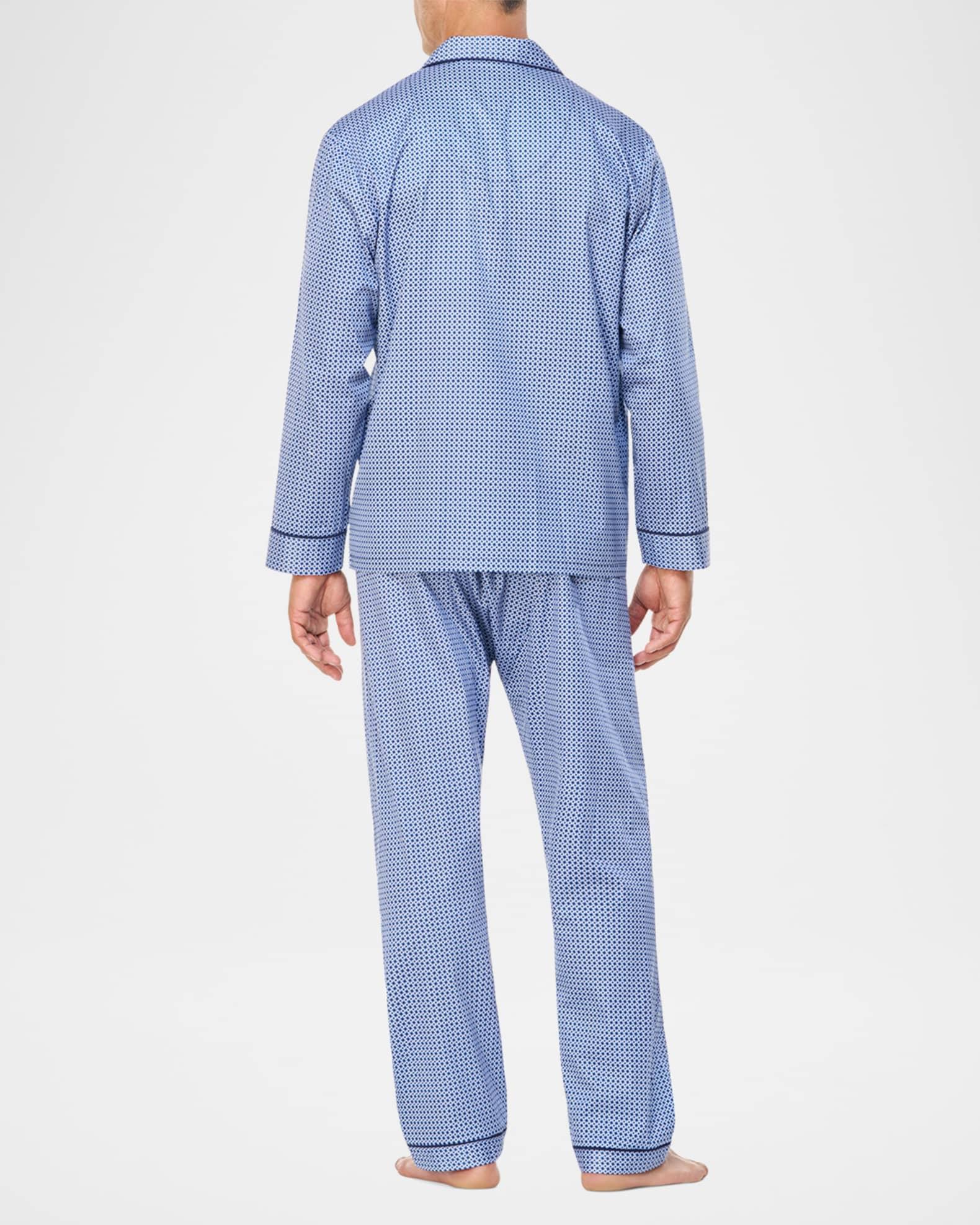 Men's Geometric Sateen Long Pajama Set Product Image
