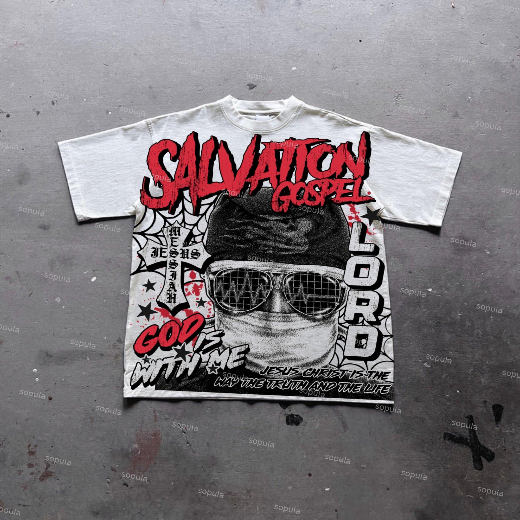 Sopula God Savior Old Retro Graphic Cotton T-Shirt Product Image