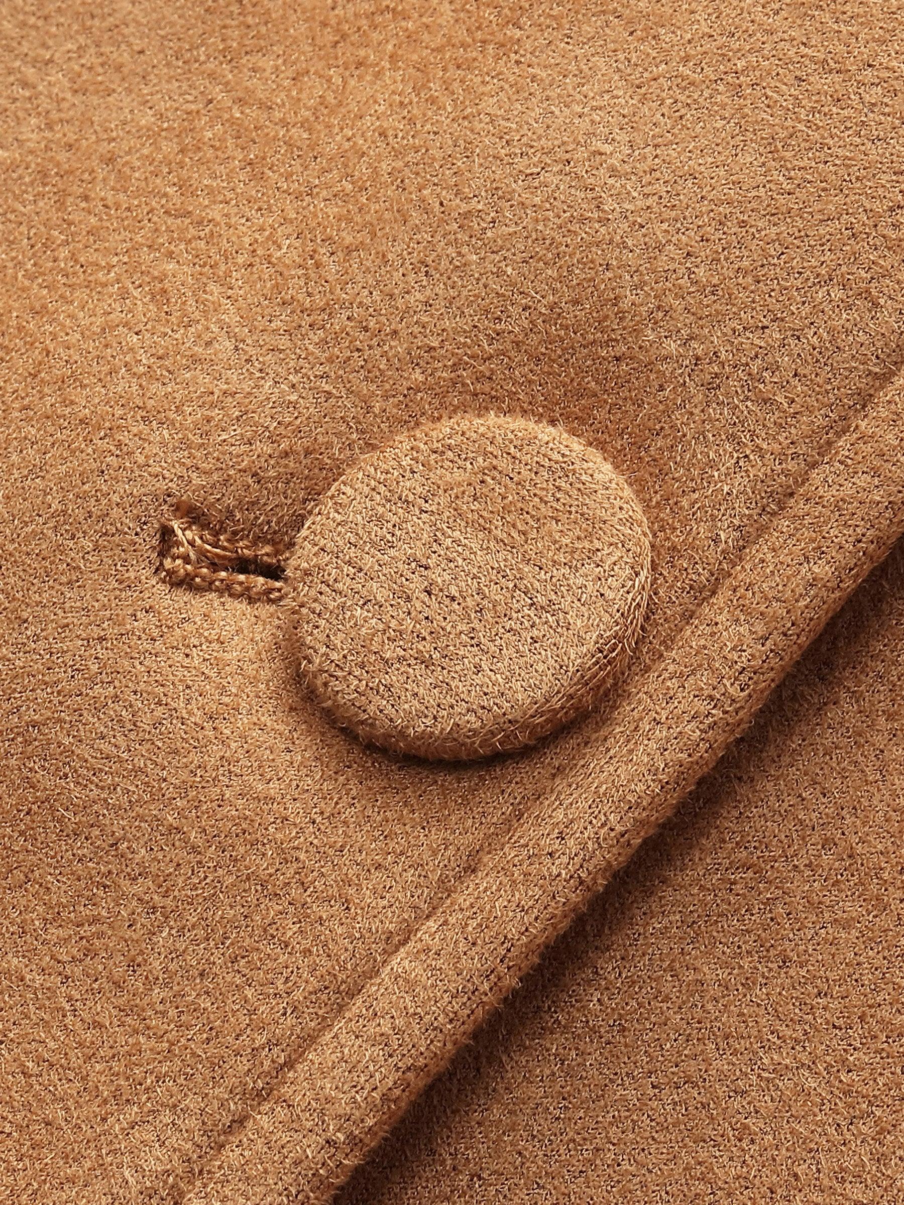 Faux Suede Women Single Breasted Crop Jacket Product Image
