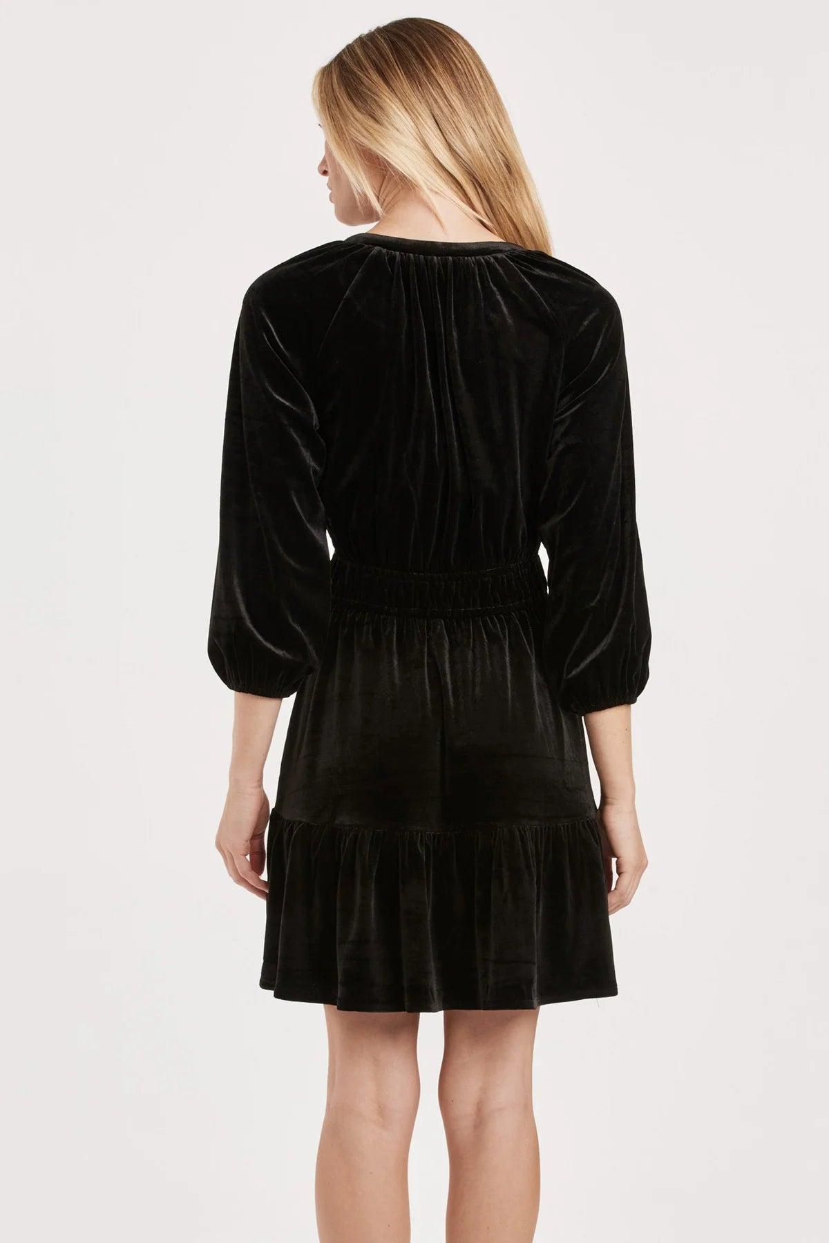 Gillian Tiered Long Sleeve Dress with Elastic Waist Product Image