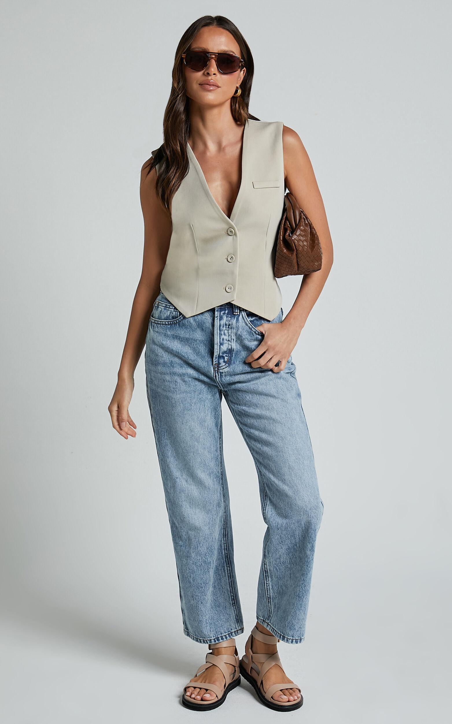 Lorcan Vest - Tailored Vest in Stone Product Image