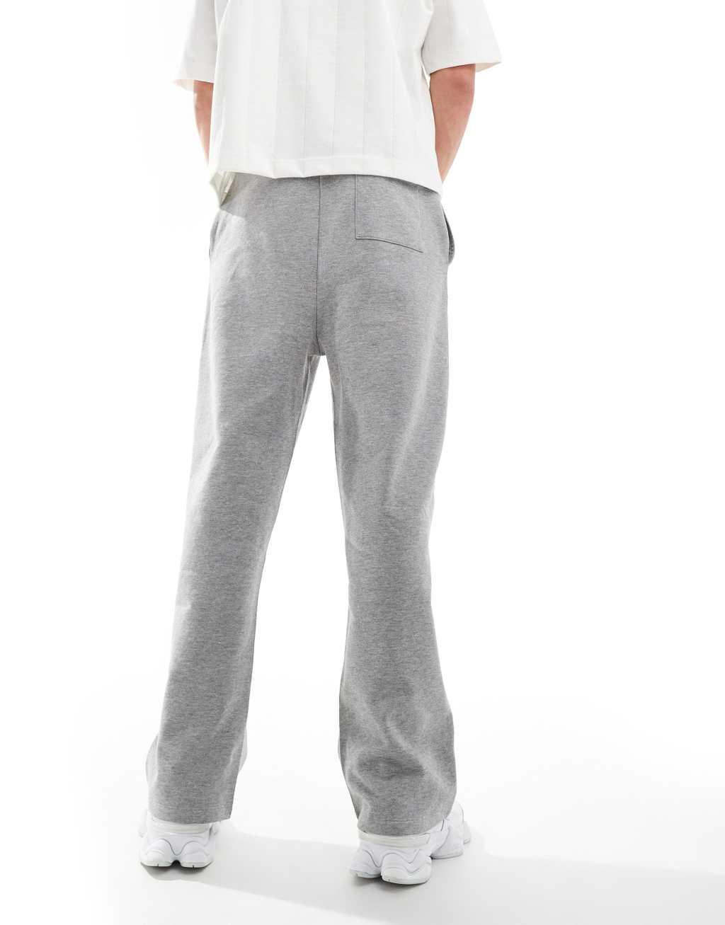 ASOS DESIGN essential wide leg joggers in heather gray Product Image