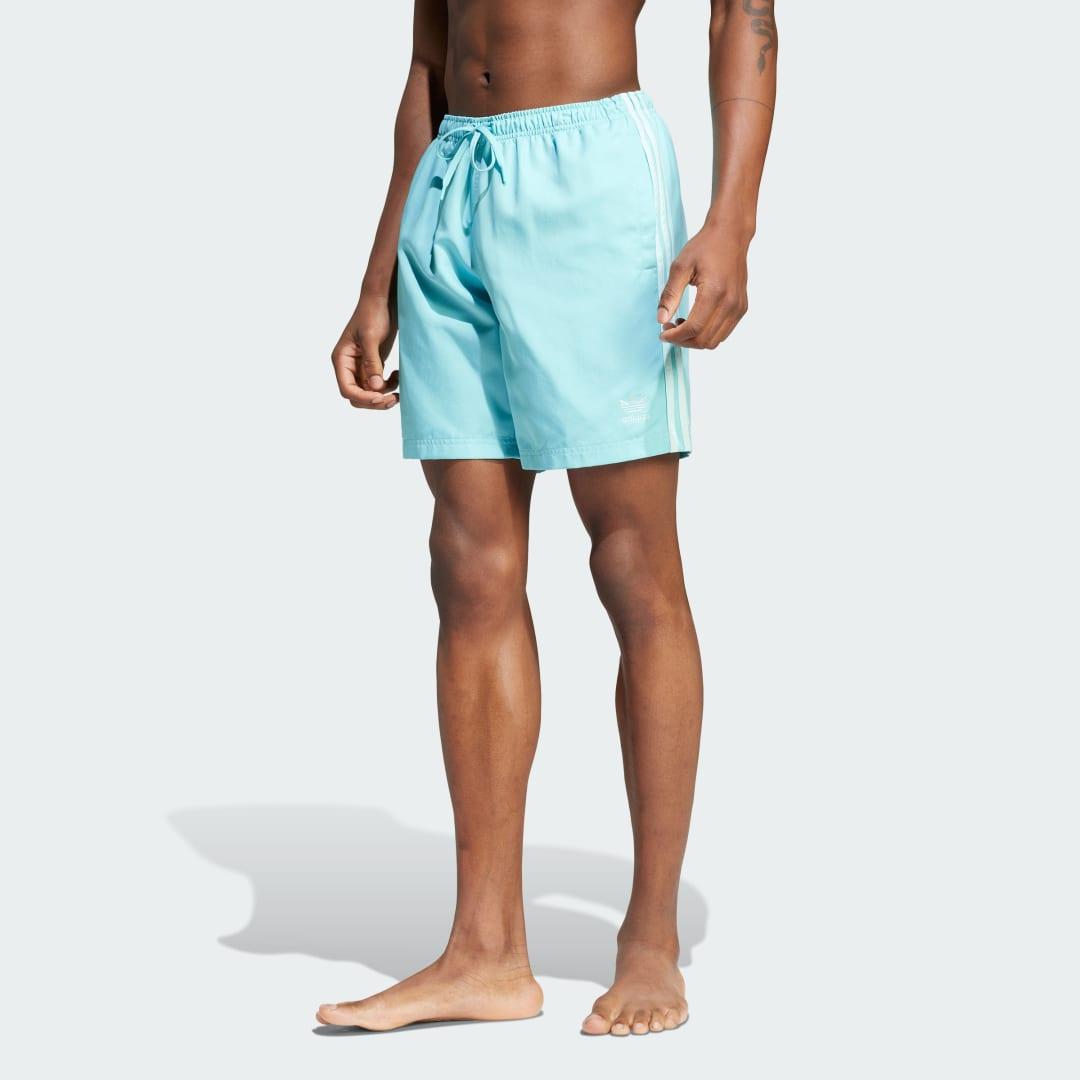 adidas Adicolor 3-Stripes 8-Inch Swim Shorts Semi Coral M Mens Product Image