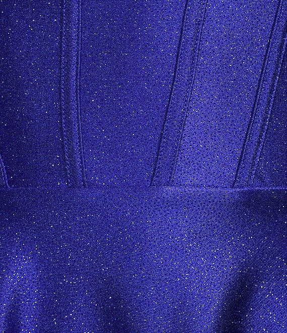 Honey and Rosie Glitter Corset Lace-Up Back Fit & Flare Dress Product Image