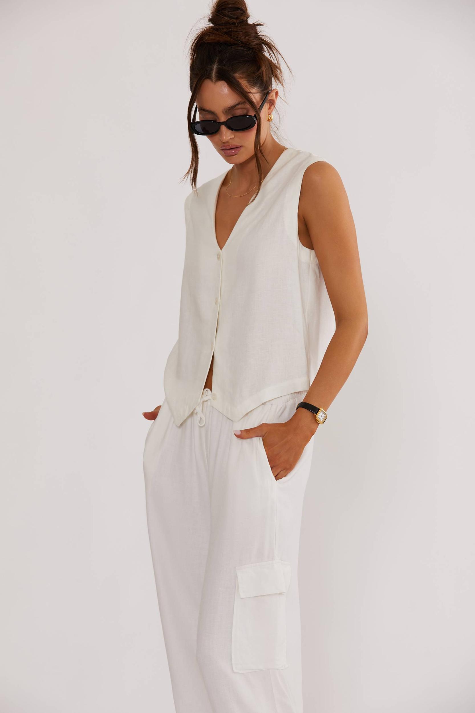 Amara Pant White Linen Product Image