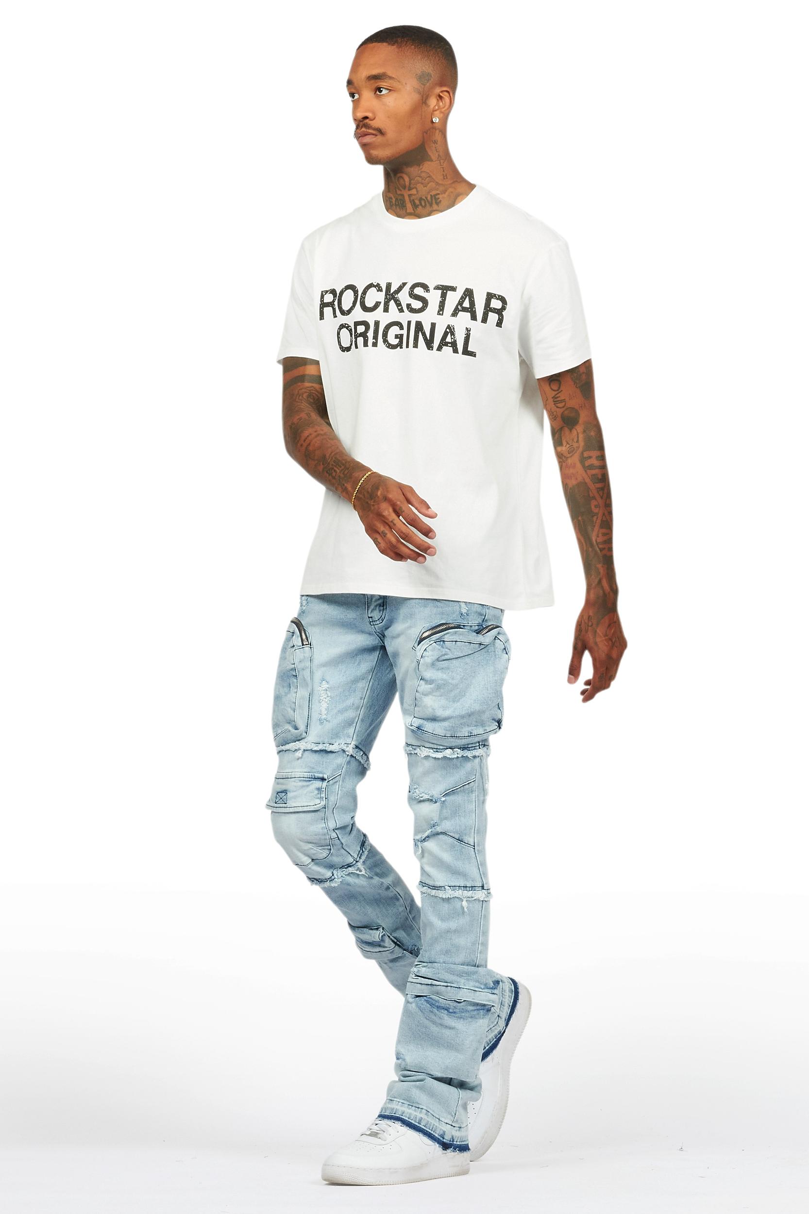 Shift Light Blue Stacked Flare Jean Male Product Image
