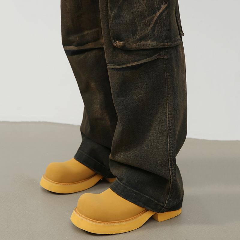 Sopula Vintage Street Straight Wide Leg Work Jeans Product Image