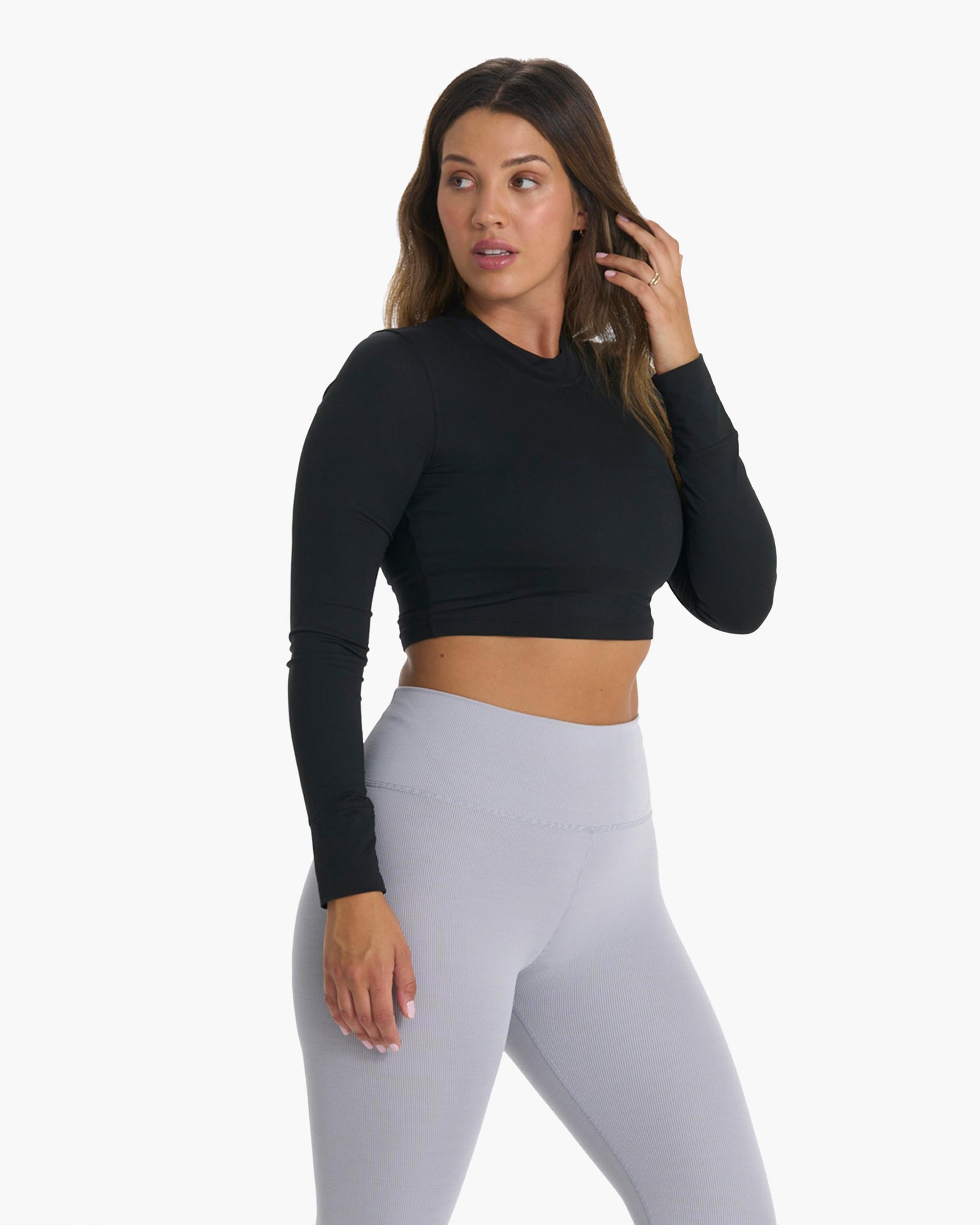 Long-Sleeve Lux Crop Tee Product Image