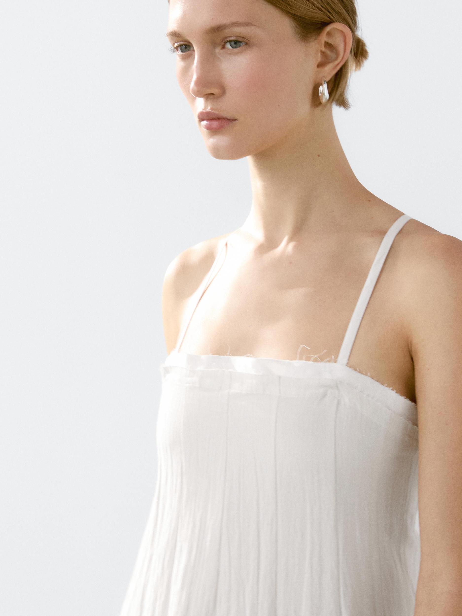 Textured double fabric midi dress Product Image