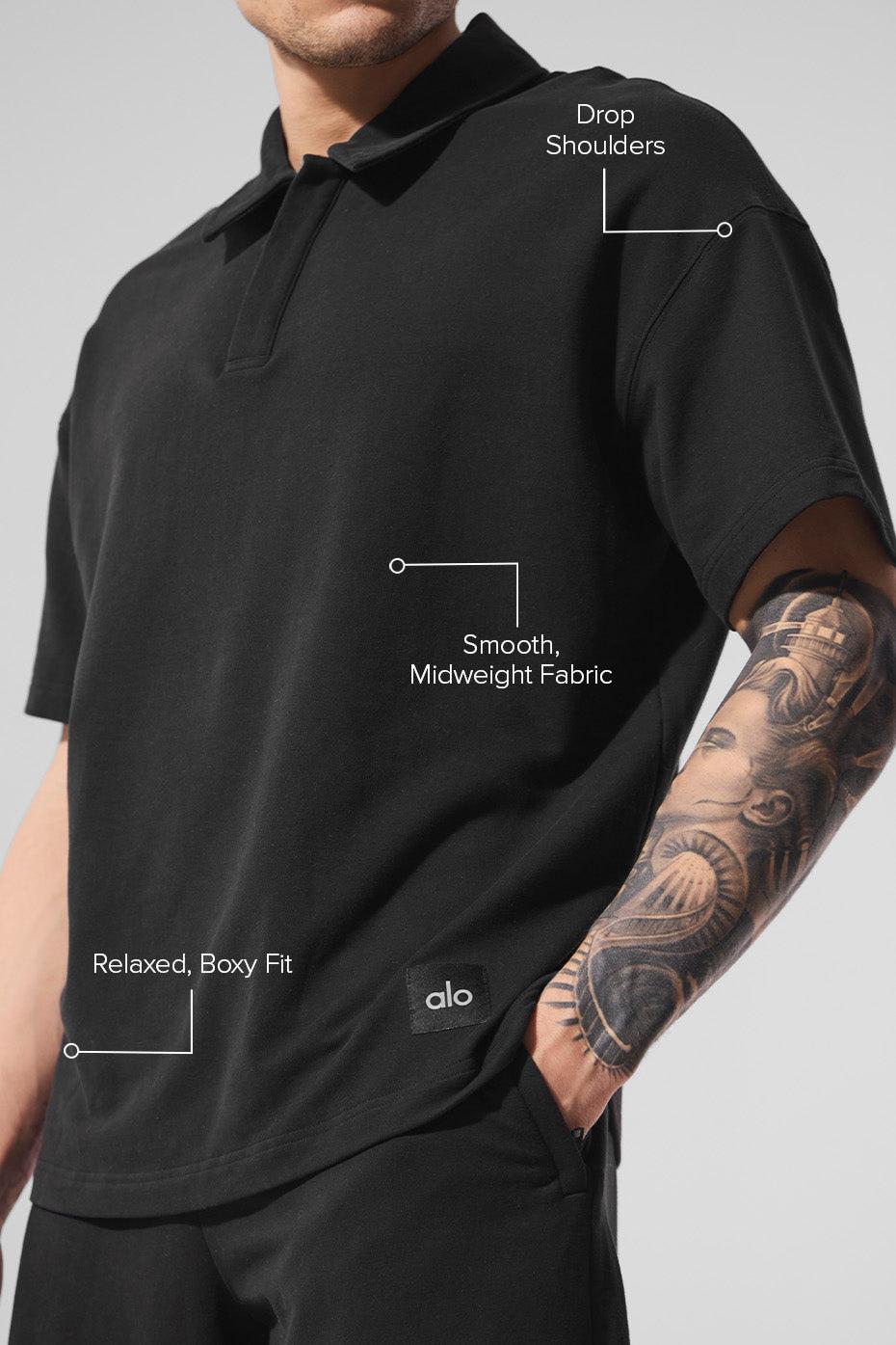Double Take Short Sleeve Polo - Black Male Product Image