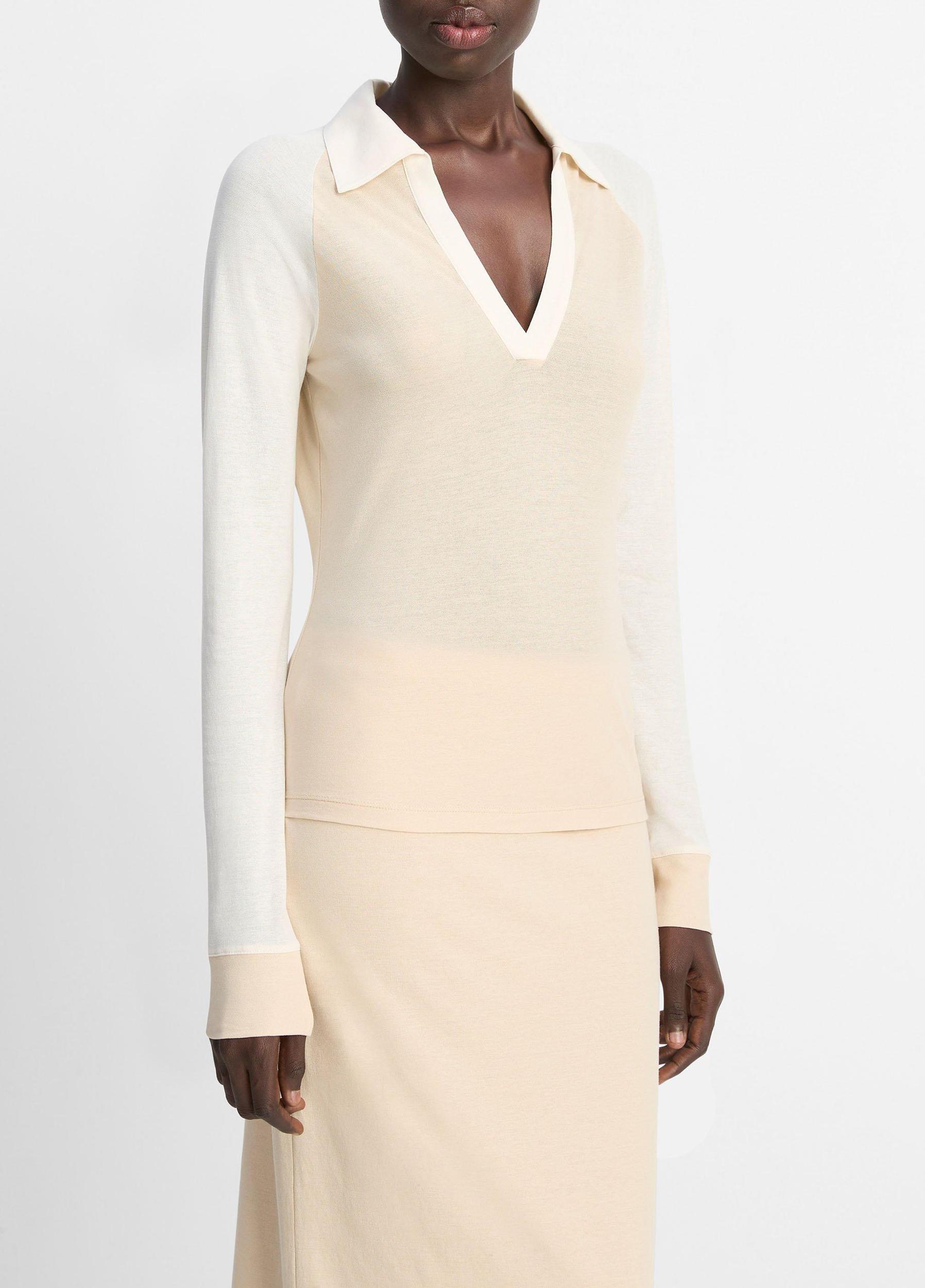 Colorblock Cotton Crepe Jersey Polo Shirt Product Image