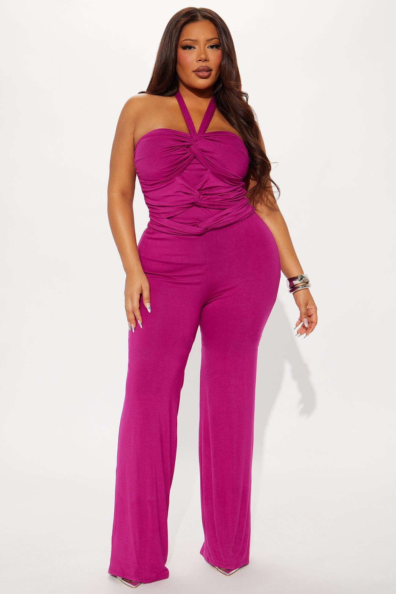 Never Going Back Jumpsuit - Magenta Female Product Image