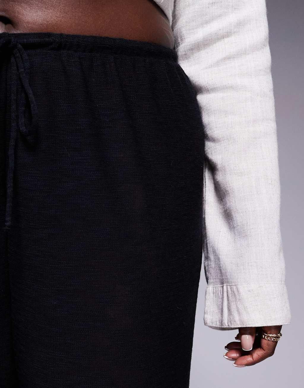 South Beach Curve knit beach pants in Black Product Image