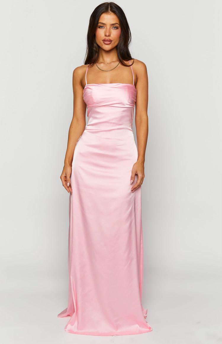 Blaise Pink Satin Maxi Dress Baby Product Image