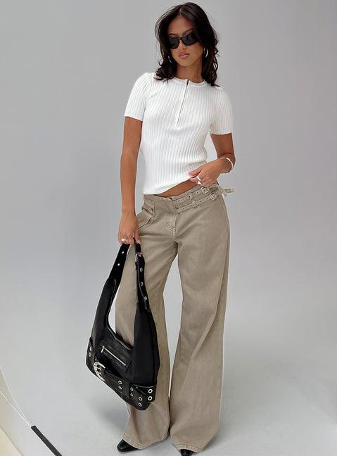 Hold The Line Zip Through Top White Product Image