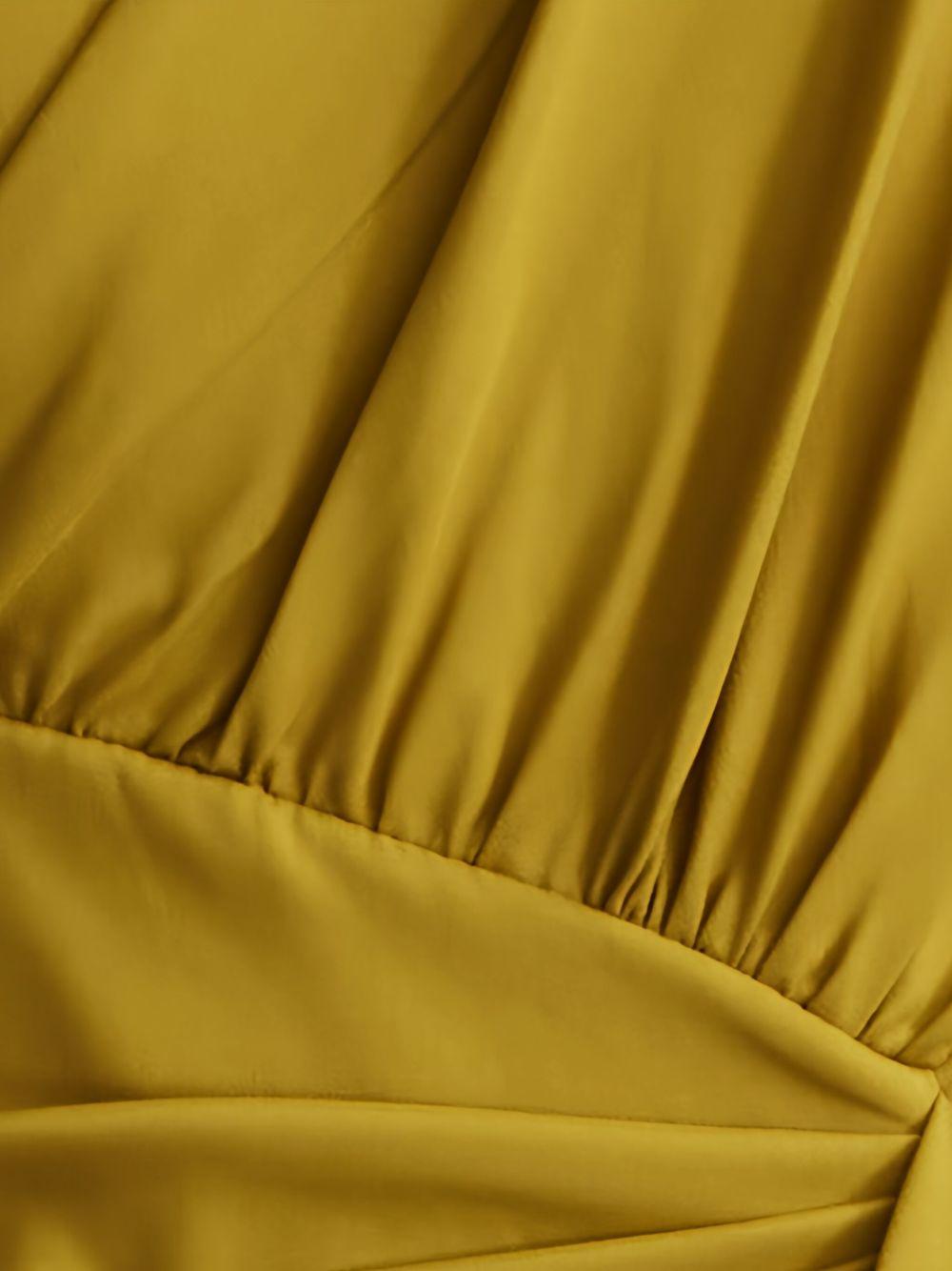 one-shoulder ruffled evening dress Product Image