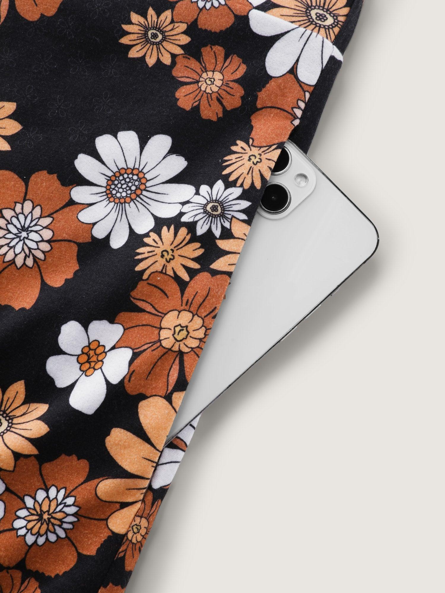 Floral Print Stretchy Adjustable Overall Jumpsuit Female Product Image