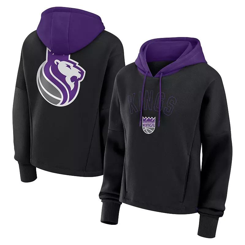 Women's Fanatics Black Sacramento Kings Post Up Boxy Pullover Hoodie,  Product Image