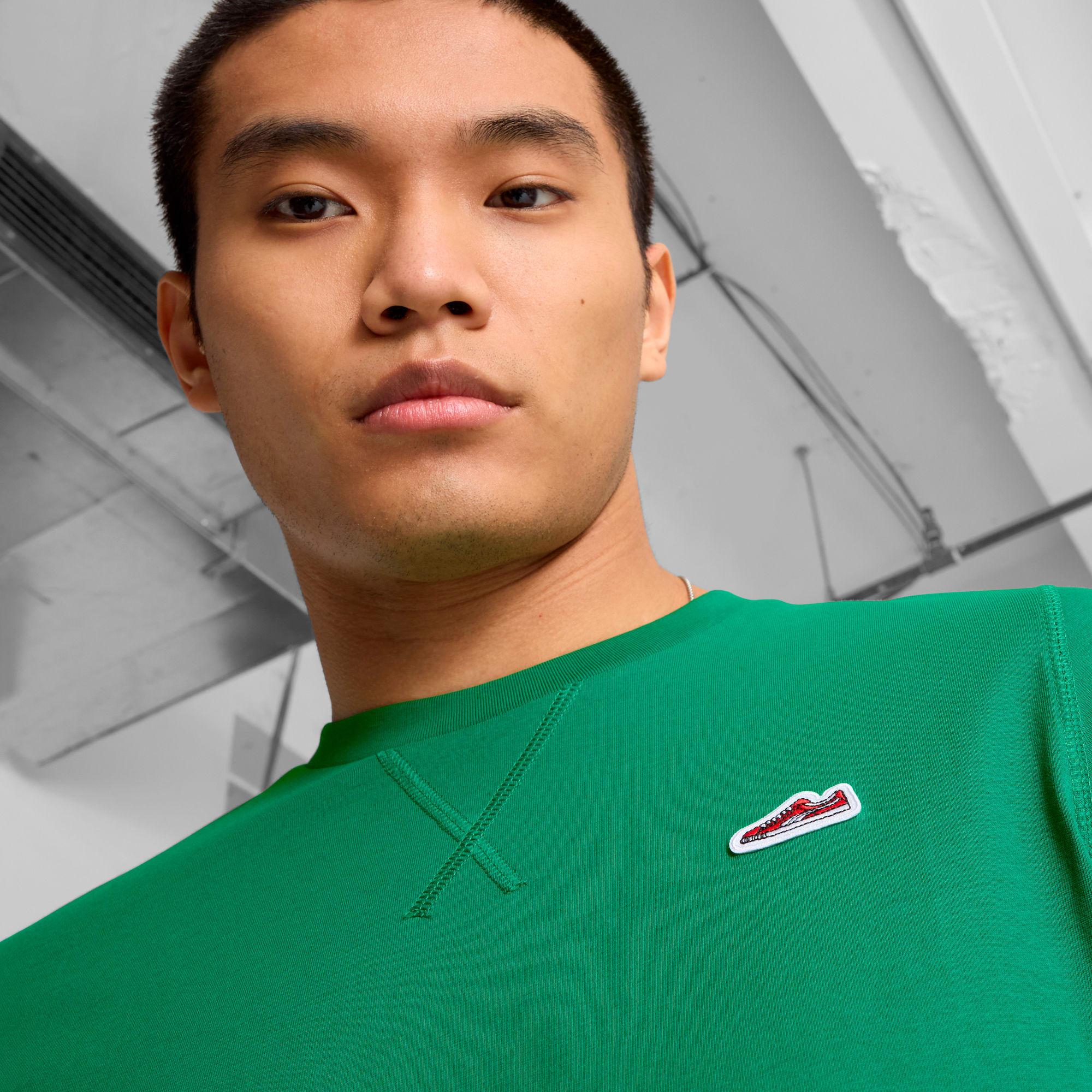 WARDROBE ESSENTIALS Suede Logo Men's Tee Product Image