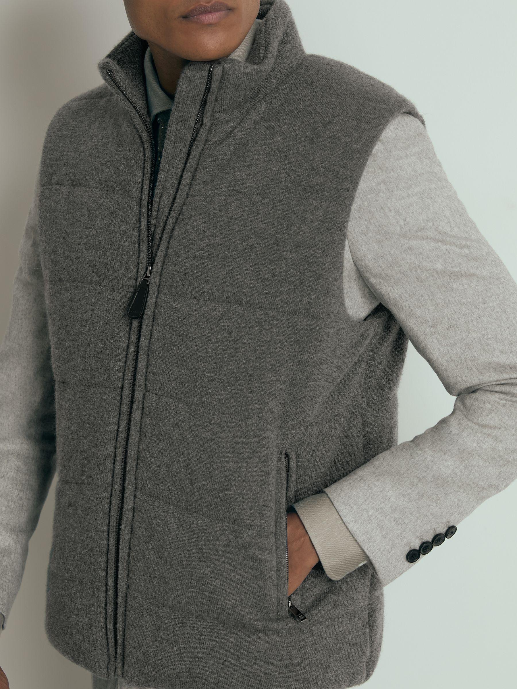 Atelier Quilted-Cashmere Gilet in Mid Grey Melange Product Image