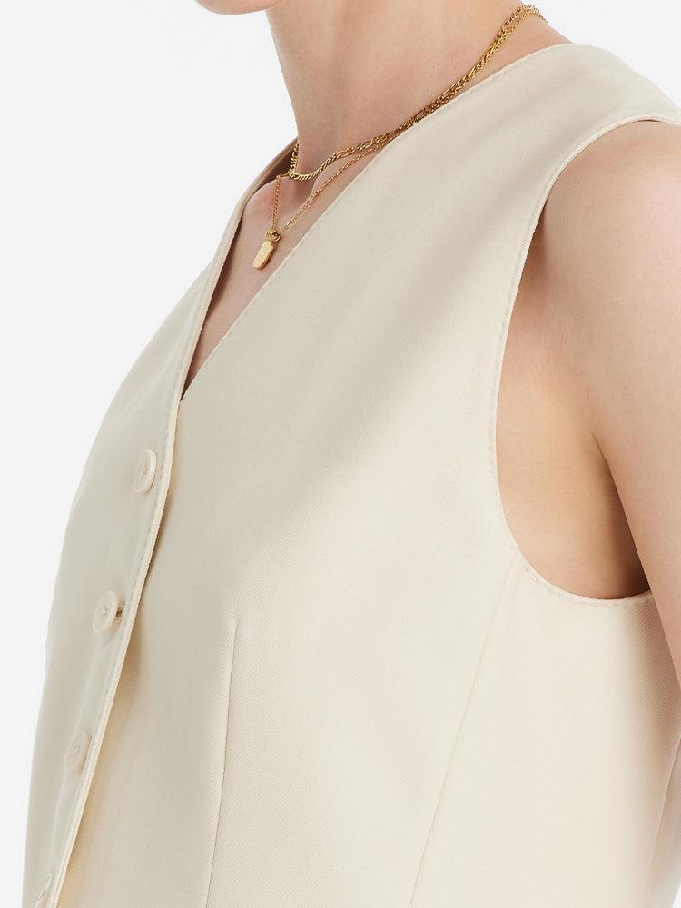 Worsted Wool Single-Breasted Women Vest Product Image