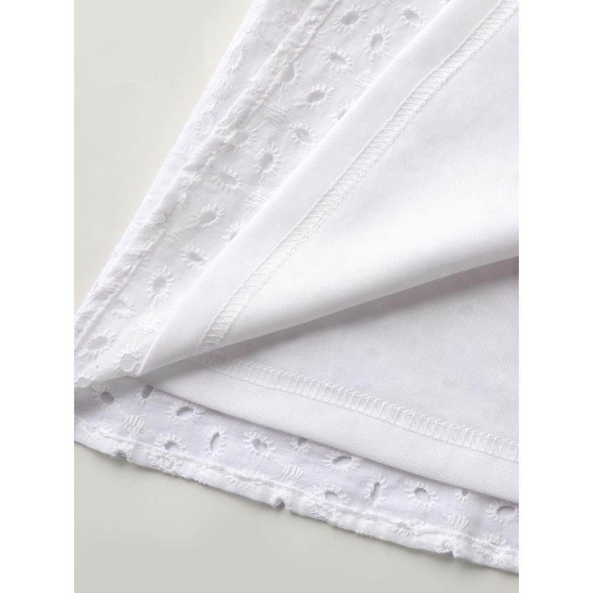 Plus Size Cotton Eyelet Embroidered Tank Top Women Originalwhite Tie knot V-neck Elegant Tank Tops Camis BloomChic 12/L Product Image