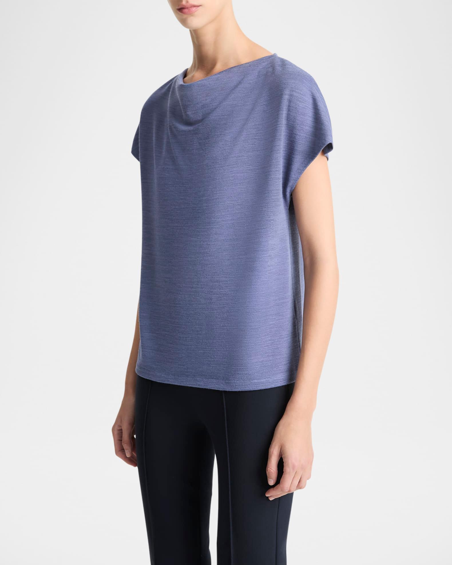 Cowl-Neck Short-Sleeve Top Product Image