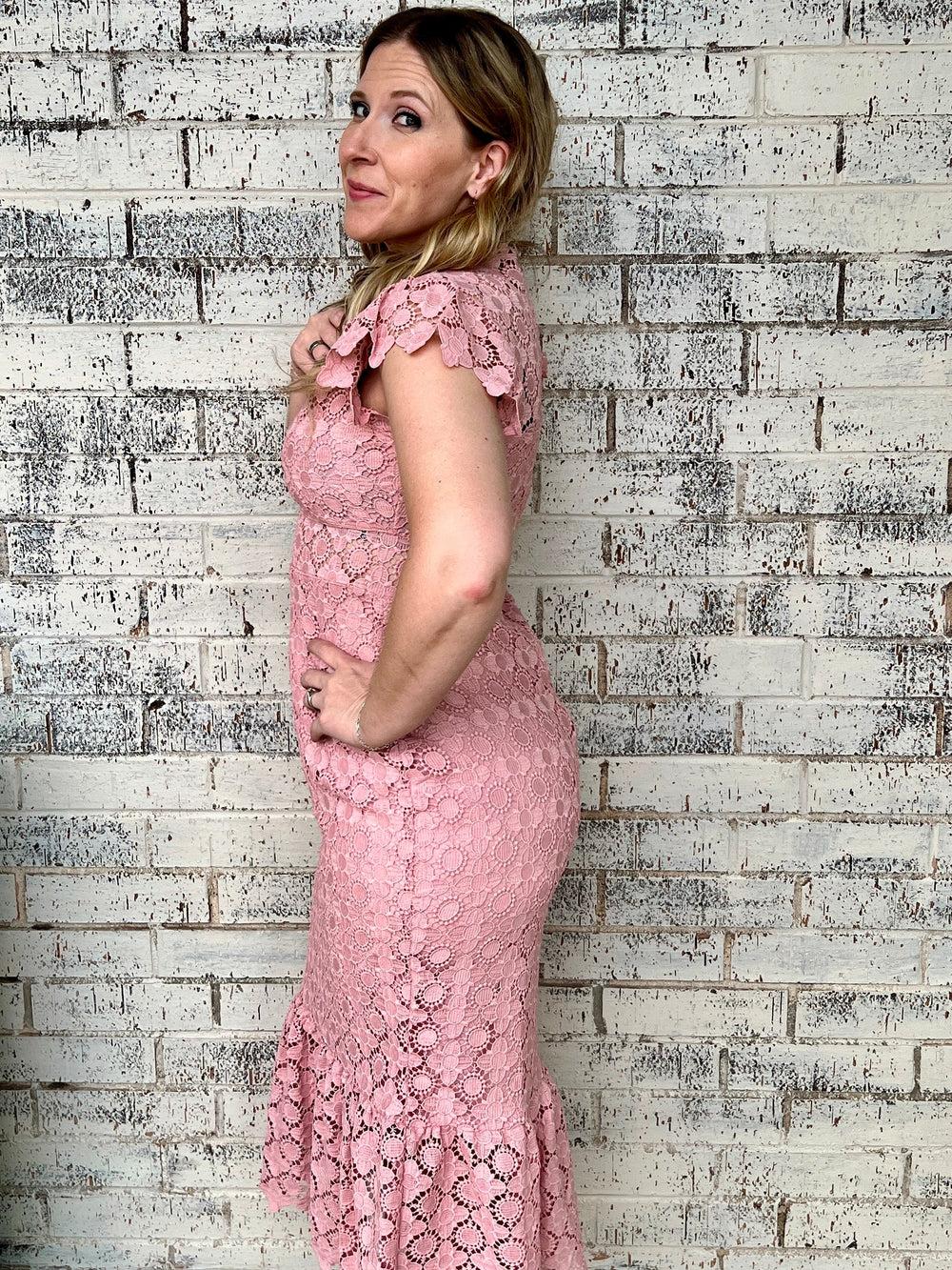 The Lace Eyelet Dress-2 Colors* Product Image