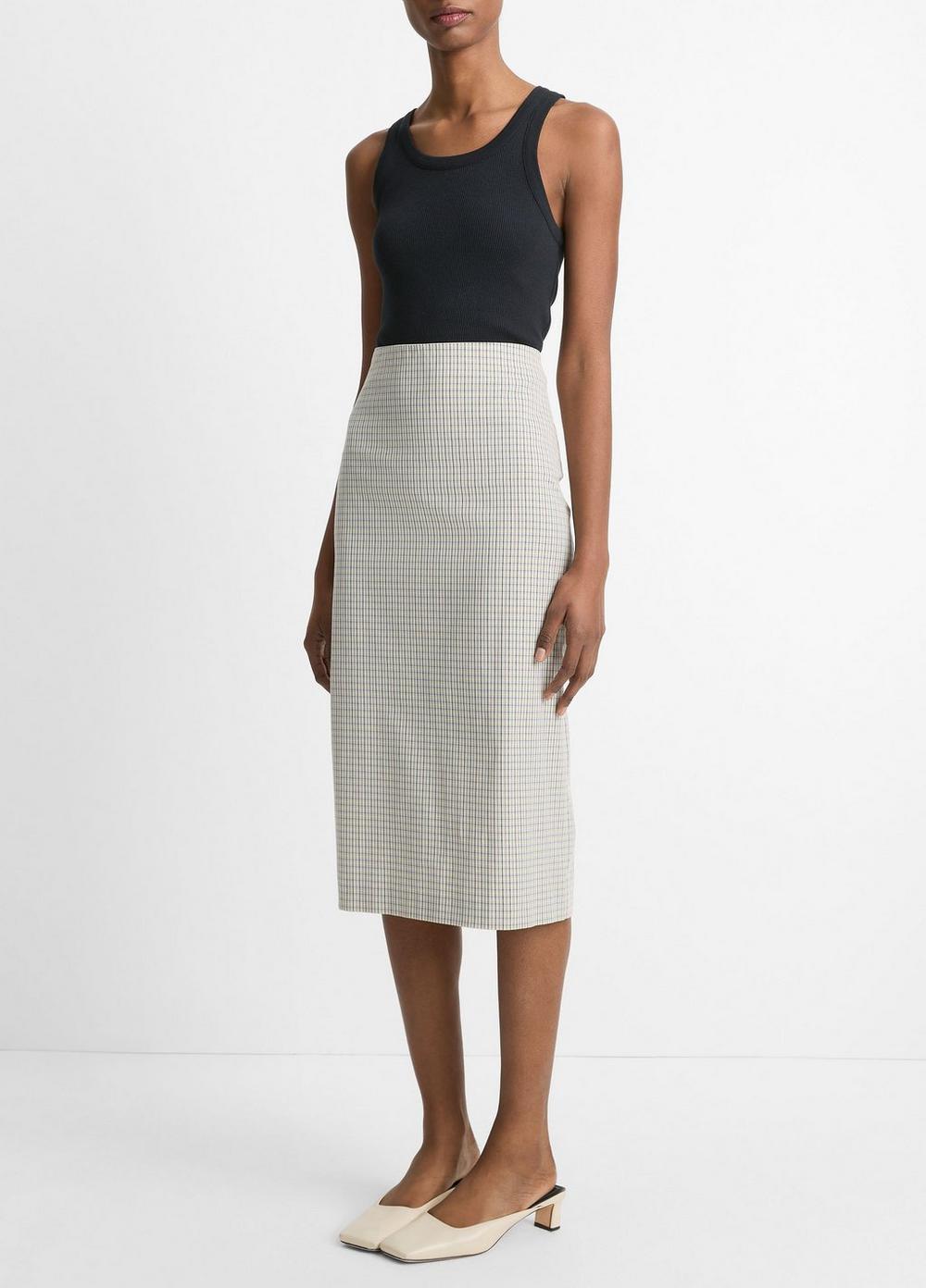 Gardener's Check Cotton Pencil Skirt Product Image
