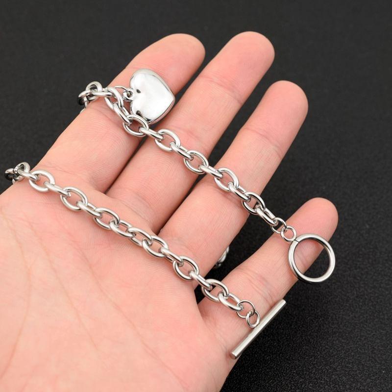 Heart Pendant Toggle Necklace Product Image