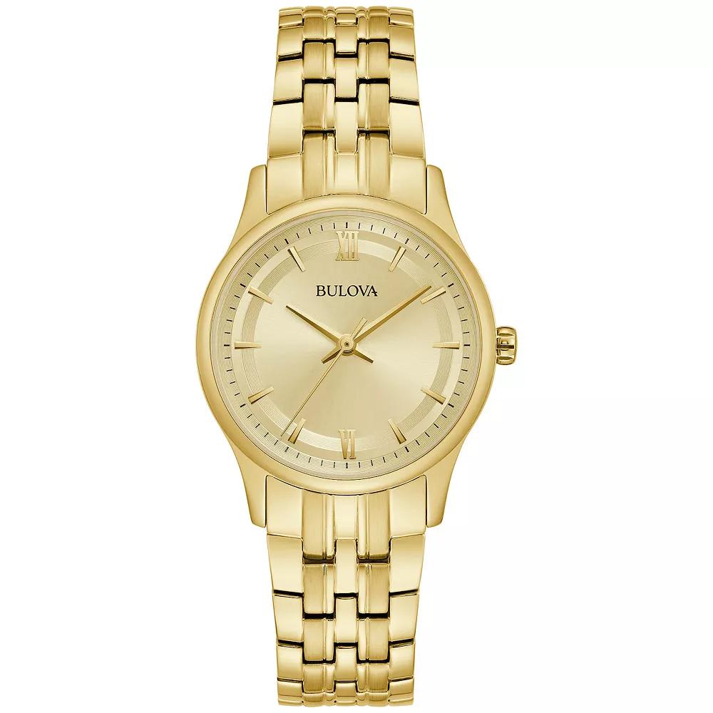 Bulova Womens Classic Gold Tone Stainless Steel Bracelet Watch - 97L168 Yellow Product Image