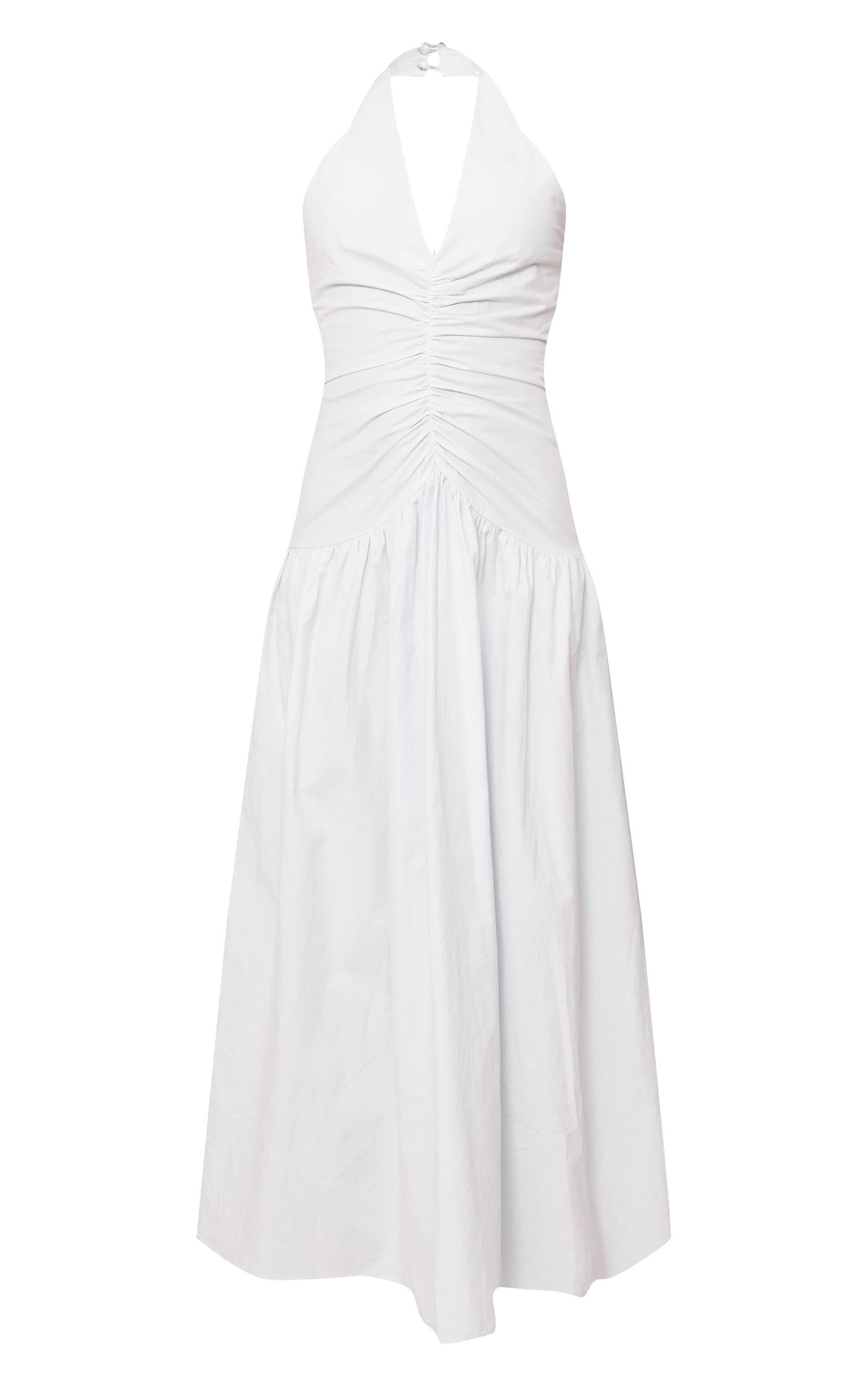 Blue Woven Ruched Detail Maxi Dress Product Image