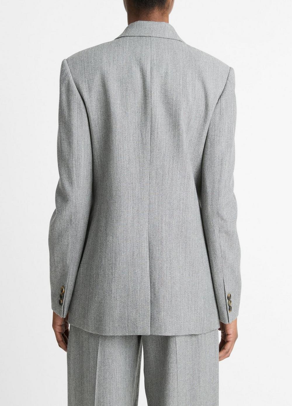 Italian Wool-Blend Twill Double-Breasted Blazer Product Image