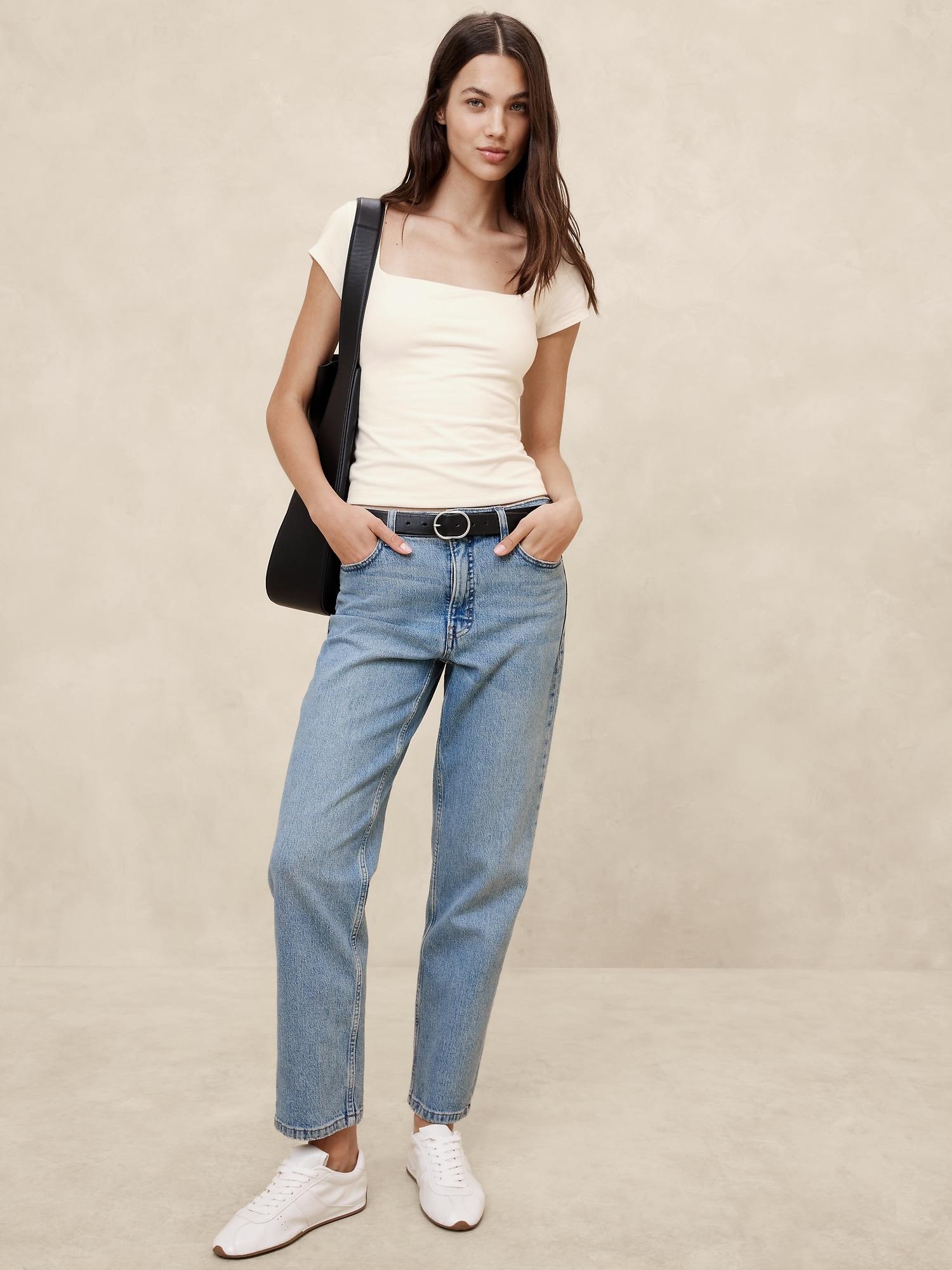 Soft Stretch Square-Neck T-Shirt Product Image