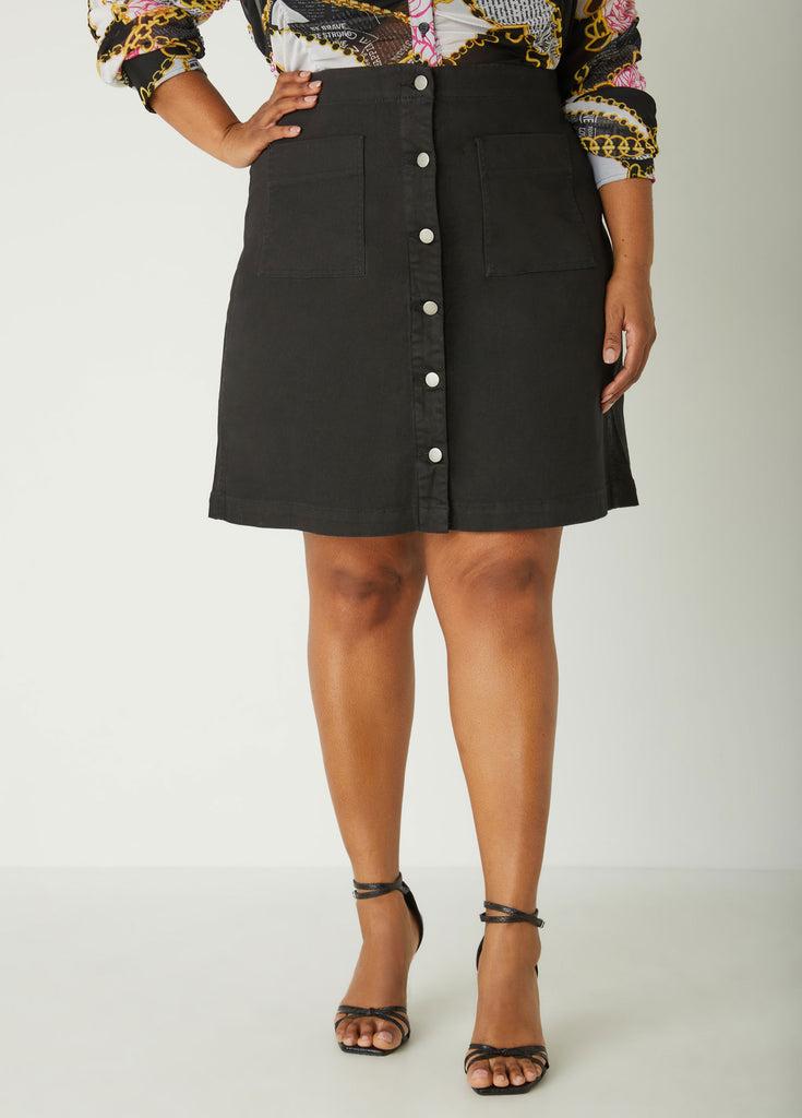 Patch Pocket Denim Skirt Product Image