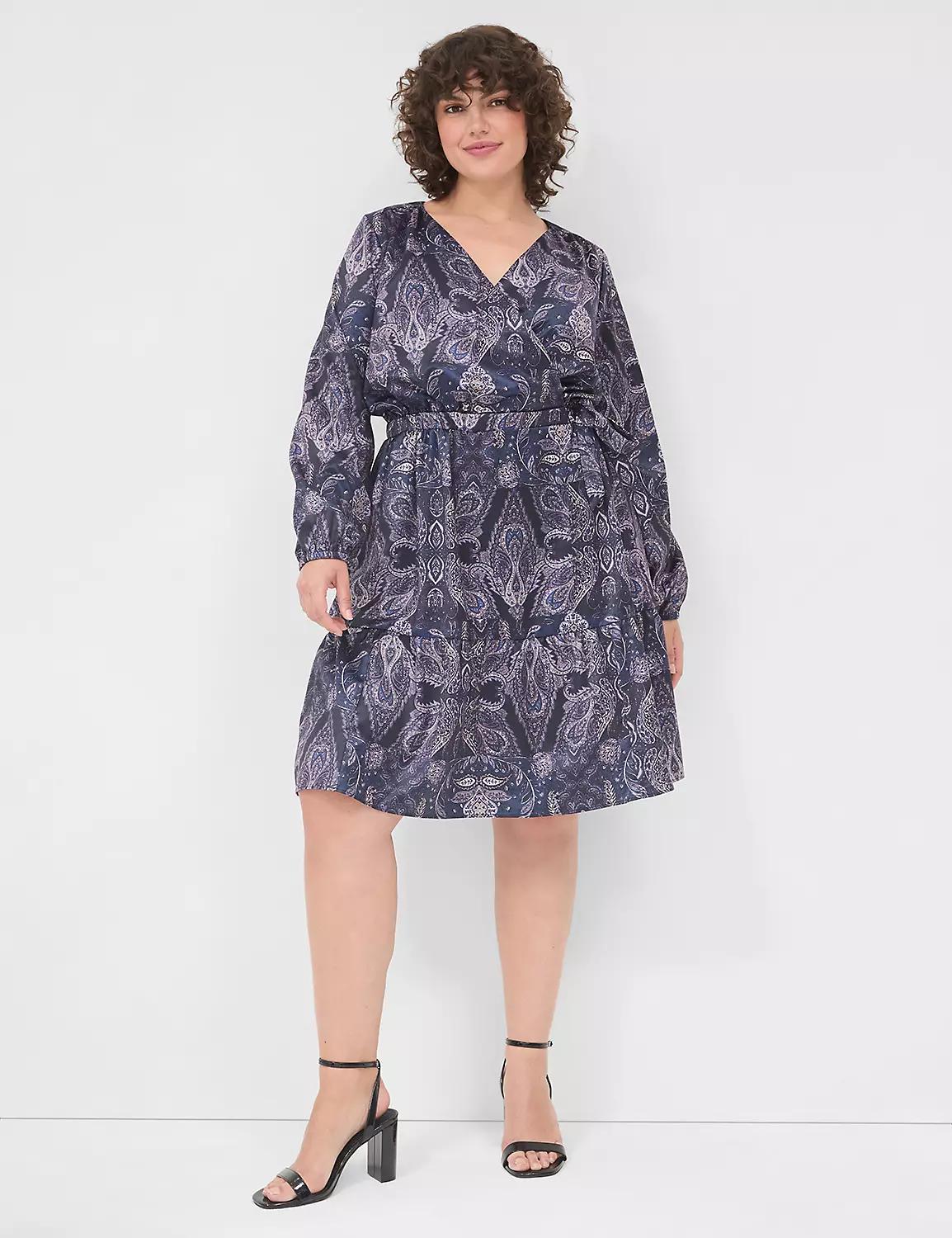 Faux-Wrap Short Dress Product Image
