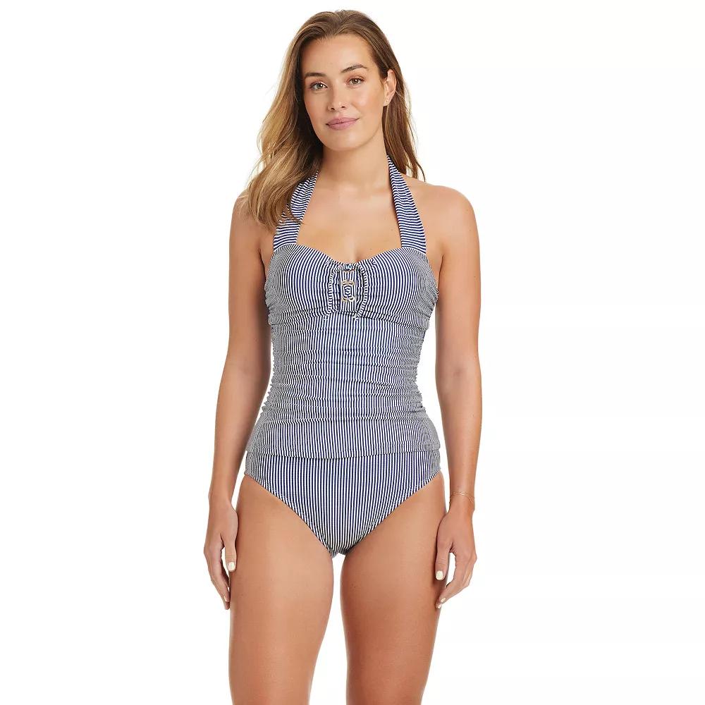 Women's Draper James Halter Bandeau Tankini, Size: Small, Blue Product Image