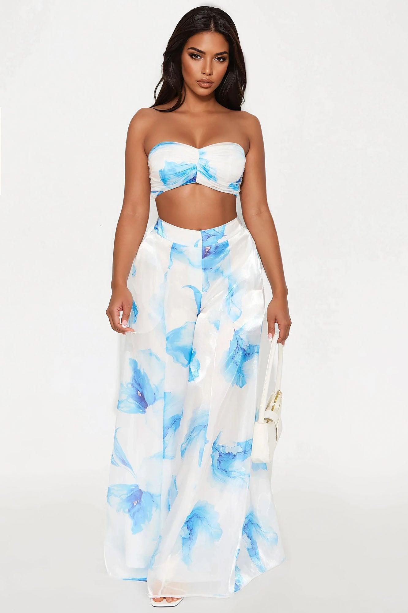 Orchid Oasis Pant Set - Blue/combo Product Image