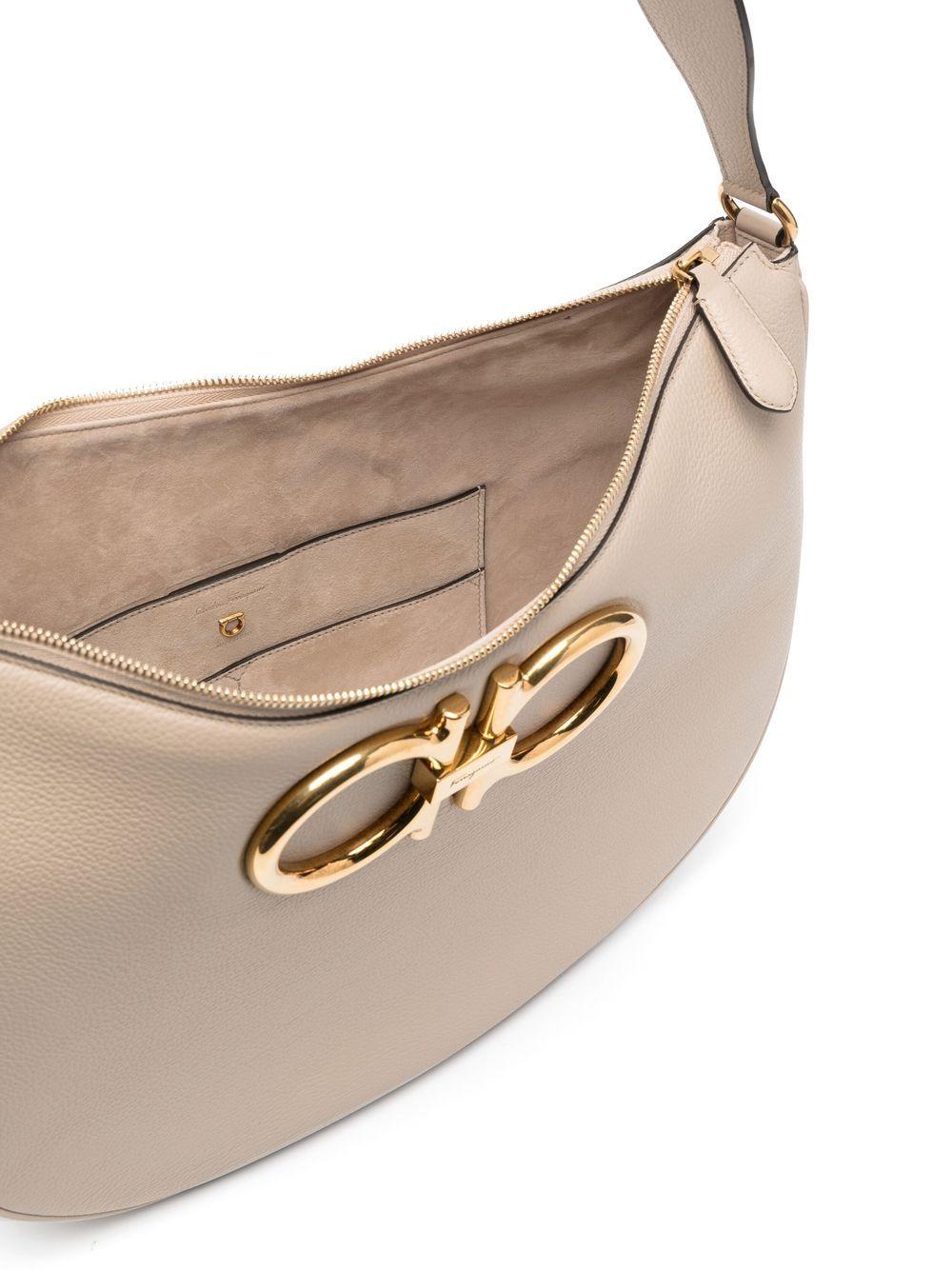 Gancini-logo leather shoulder bag  Product Image