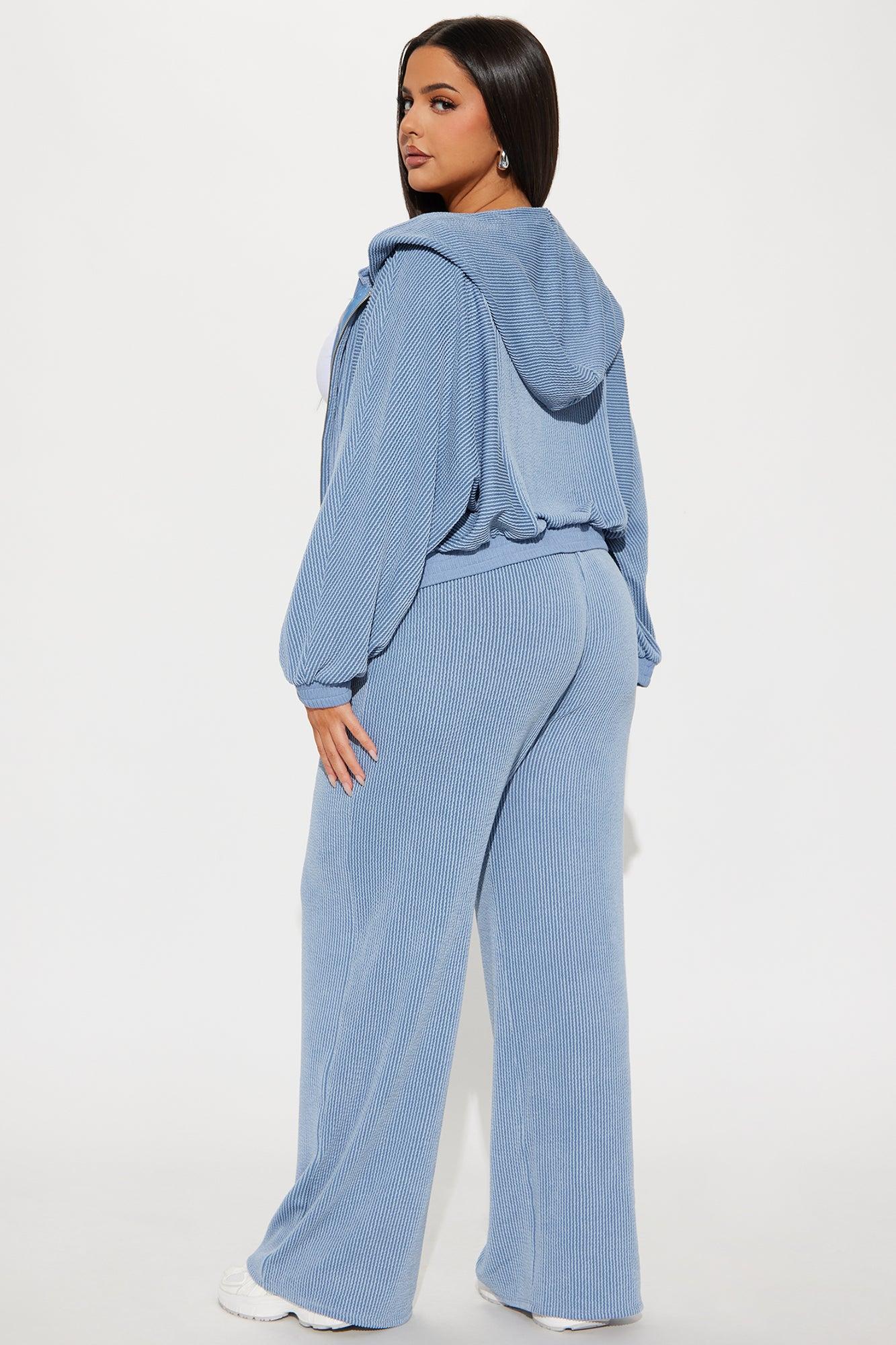 Emilia Zip Hoodie Pant Set - Blue Product Image