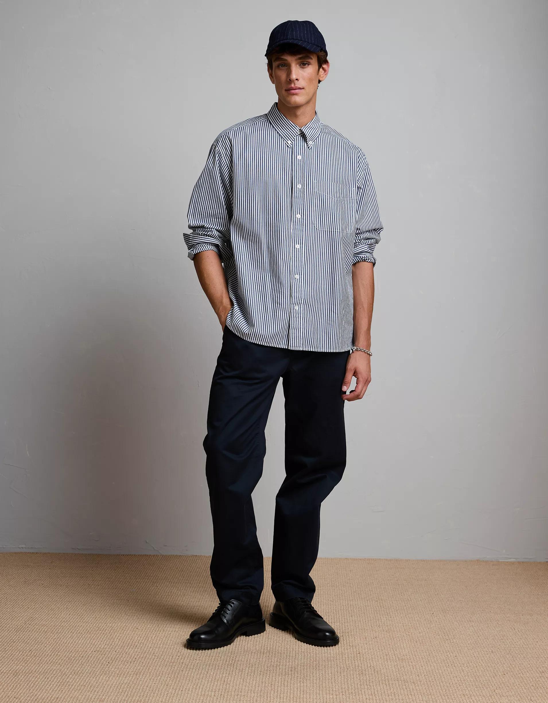 AE77 Premium Poplin Button-Up Shirt Product Image