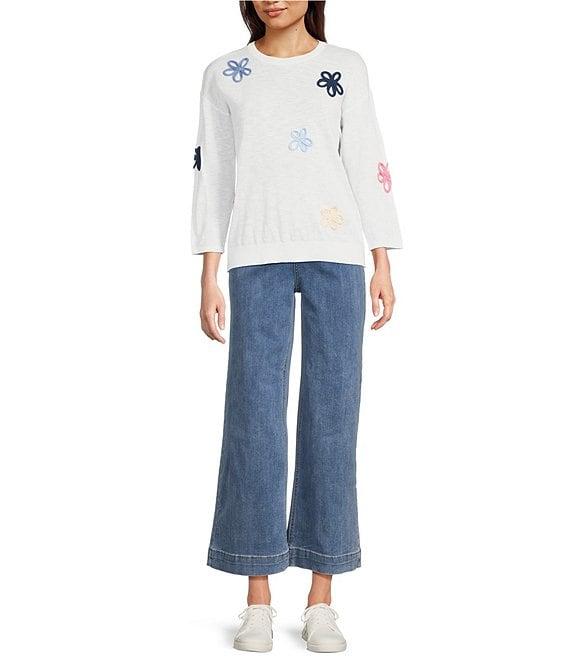 Charlie B. Stretch Denim Mid Rise Flare Leg Jeans Product Image